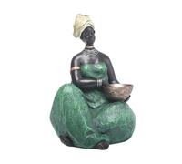 Sharplace Statue des femmes africaines, résine humain HumanTop Bourse Tribal Lady Figurines Sculpture à collectionner pour Hôtel Christmas Mom Halloween, 16cmx24cm Assis