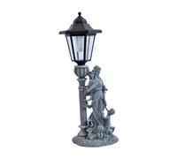 Sharplace Statue d'extérieur représentant une mère et ses fils, avec éclairage solaire, décorative et élégante, grise, pour cour pelouse.