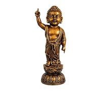 Sharplace Statuette Bouddha décorative à poser, sculpture méditation, cadeau, figurine en résine, sculpture Bouddha pour bureau, couloir, salon, 48x16cm