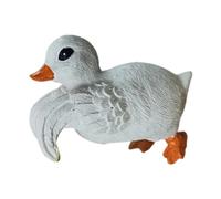 Sharplace Statuette de canard grimpant en résine, représentant un pot de fleurs, idéale comme cadeau d'anniversaire ou petit bonsaï à monter soi-même, Blanc