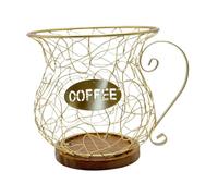 Sharplace Support de Dosettes de Café, Organiseur En Fer En Forme de Tasse, Panier de Rangement pour Bonbons, Accessoires de Cuisine, Bar, Café, Bureau, Maison, Or
