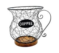 Sharplace Support de Dosettes de Café, Organiseur En Fer En Forme de Tasse, Panier de Rangement pour Bonbons, Accessoires de Cuisine, Bar, Café, Bureau, Maison, Noir