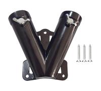 Sharplace Support de mât de Drapeau extérieur, Robuste et Stable, Support de Drapeau en métal à Double Trou pour Cour Avant, clôture, Balustrade, Jardin, Balcon