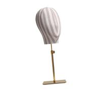 Sharplace Support de tête de mannequin, présentoir de tête de mannequin, support de mannequin de mode, hauteur réglable pour chapeaux, bandeau, utilitaire, Rayures Dorées