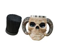 Sharplace Support de tondeuse à cheveux en forme de tête de mort pour coiffeur, station de coupe de cheveux, peignes, clips, rangement de cosmétiques, support