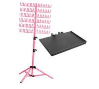 Sharplace Support de tressage pour cheveux pour salon de coiffure à domicile avec plateau, support d'extension de cheveux réglable et robuste, séparateur, Rose