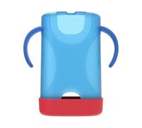 Sharplace Support pour jus de Fruits pour Enfants, Prise en Main Facile, léger, Universel, adapté aux, sans désordre, réutilisable, 15 x 13,4 cm, Bleu Clair Rouge