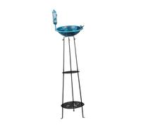 Sharplace Support pour Plantes de Jardin avec mangeoire pour Oiseaux en métal, Bleu, pour décoration de Jardin, Robuste, décoratif, Bassin Polyvalent pour