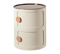 Sharplace Table de chevet ronde, meuble de rangement, table d'appoint décorative amovible, centre d'accent pour bureau, maison, chevet, couloir, Beige 2 Couches .40 Cm