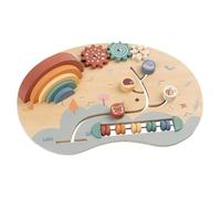 Sharplace Tableau d'activités pour enfants, jouet sensoriel en bois, cadeau interactif parent-enfant stimulant les capacités cognitives, portable