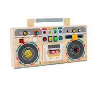 Sharplace Tableau d'activités pour enfants, radio sensorielle en bois avec lumière LED (marche/arrêt), tableau musical pour Pâques et Halloween,