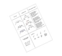 Sharplace Tableau de pratique en papier, cahier d'exercices, feuille de diamètre d'extension, livre de pratique des cils, tableau de cartographie des cils pour, blanc