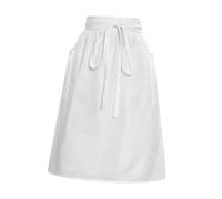 Sharplace Tablier long blanc à poches, à volants, simple et uni, pour serveuse, unisexe, idéal pour un restaurant
