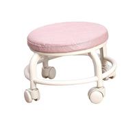 Sharplace Tabouret de Pédicure à roulettes Rond Bas, Repose-Pieds Confortable, Robuste, Robuste, Siège de Chaussure, Mini Tabouret Mobile, Bureau, Voiture, mais, Rose