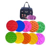 Sharplace Tapis de disques sensoriels 10x, petits cercles sensoriels pour enfants, jouets sensoriels, tapis sensoriels en Silicone pour jeu actif à la maison, Sac Angleterre