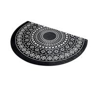 Sharplace Tapis de Porte Demi-Cercle Tapis de Porte d'entrée intérieur Demi-Rond pour Salle à Manger de Ferme, Noir Blanc 60x90cm