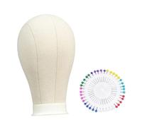 Sharplace Tête de bloc en toile incluse 40 broches Perruque et chapeaux Afficher la tête de tissu de porte pour un chapeau de coiffure, Tête 53 Cm