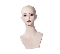 Sharplace Tête de mannequin avec support pour perruque, présentoir polyvalent pour perruques, haut du corps pour maquillage, écharpe, boucles d'oreilles, Maquillage Rouge