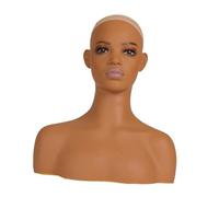 Sharplace Tête de mannequin féminine avec perruque, support de présentation professionnel et maquillage, buste de mannequin pour bijoux, bandeaux et foulards