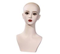 Sharplace Tête de mannequin femme avec présentoir pour perruques, maquillage, rangement, chapeau, présentoir pour bandeaux, colliers, bijoux, salon de coiffure
