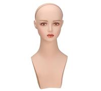 Sharplace Tête de mannequin femme, support de perruque avec trou d'insertion pour postiches, perruques, présentation, fabrication et coiffure, Petit Rouge à Lèvres