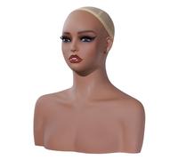 Sharplace Tête de mannequin femme, support de perruque professionnel en PVC, buste de mannequin femme réaliste pour bijoux, foulards, colliers, accessoires