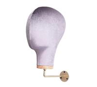 Sharplace Tête de mannequin murale en velours pour femme, 28 cm de haut, support polyvalent pour chapeaux et casquettes, pour usage professionnel, accessoires, Gris