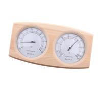 Sharplace Thermomètre et hygromètre de sauna 2 en 1 en bois à double cadran, humidité 0-100% pour hammam, température 10-120 °C, 23,5 x 13 x 3 cm