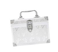 Sharplace Trousse de maquillage multifonctionnelle, rangement pour outils de maquillage, boîte à cosmétiques, boîte à outils de massage, grande capacité pour, Argent