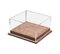 Sharplace Vitrine de Présentation pour Deux Modèles de Voitures à L'échelle 1/64, Base En Cuir PU, Accessoires pour Décoration Intérieure, 12,7 X 12,2 X 6,5, Café