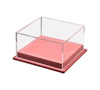 Sharplace Vitrine de Présentation pour Deux Modèles de Voitures à L'échelle 1/64, Base En Cuir PU, Accessoires pour Décoration Intérieure, 12,7 X 12,2 X 6,5, Rouge foncé