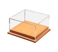 Sharplace Vitrine de Présentation pour Deux Modèles de Voitures à L'échelle 1/64, Base En Cuir PU, Accessoires pour Décoration Intérieure, 12,7 X 12,2 X 6,5, Brun clair
