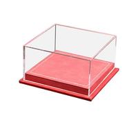 Sharplace Vitrine de Présentation pour Deux Modèles de Voitures à L'échelle 1/64, Base En Cuir PU, Accessoires pour Décoration Intérieure, 12,7 X 12,2 X 6,5, Rouge