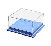 Sharplace Vitrine de Présentation pour Deux Modèles de Voitures à L'échelle 1/64, Base En Cuir PU, Accessoires pour Décoration Intérieure, 12,7 X 12,2 X 6,5, Bleu