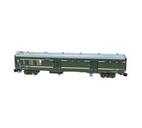 Sharplace Wagon à bagages miniature à l'échelle 1:75, objet de collection pour passionnés, décoration commémorative pour étagères et réseaux ferroviaires, Vert