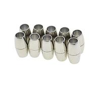 sharprepublic 10 Pack Argent Plaqué Bracelet Fermoir Conclusions pour 5mm Ronde en Cuir Cordon DIY Fabrication De Bijoux Fermoirs Magnétiques Fermoir Aimant - 4mm