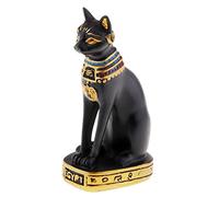 sharprepublic 5"Résine Egypte Antique Déesse Egyptienne Chat Bastet Figurine Statue Miniature - Noir, 38 x 55 x 95 mm