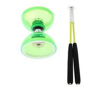 sharprepublic Diabolo en Caoutchouc ABS Lumineux à Double Extrémité de Qualité Professionnelle avec Ficelle de Manche - Vert