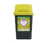 Sharpsafe Poubelle à déchets cliniques Jaune/gris 1 l, Collecteur Aiguille Dasri