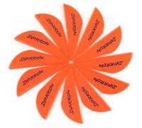 SHARROW 100pcs Tir à l'arc Plumes de Flèche en Plastique 2 Pouces Fletching Empennage de Flèche en Plastique Caoutchouc Plumes pour Flèches de Carbone (Orange)