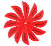 SHARROW 100pcs Tir à l'arc Plumes de Flèche en Plastique 2 Pouces Fletching Empennage de Flèche en Plastique Caoutchouc Plumes pour Flèches de Carbone (Rouge)