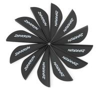 SHARROW 100pcs Tir à l'arc Plumes de Flèche en Plastique 2 Pouces Fletching Empennage de Flèche en Plastique Caoutchouc Plumes pour Flèches de Carbone (Noir)