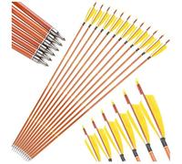 SHARROW 12 flèches Hybrides SP500 en Carbone avec empennage en Plumes de Dinde véritables de 10 cm - Contrôle supérieur pour Les matchs en Salle et en extérieur