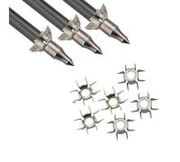 SHARROW 12 Pièces 8 Pattes Judo Pointe émoussée Tir à l'arc Pointes de Judo 25 Grains Chasse Petit Gibier Têtes de Flèche Point de Patte pour OD 6.2Mm Flèche Chasse Cible de Tir