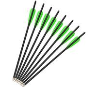 SHARROW 12pcs Flèches d'arbalète en Carbone 16 Pouces 17 Pouces Boulons d'arbalète Flèches pour Arbalète (Vert 2, 16 Pouces)