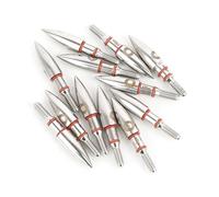 SHARROW 12pcs Pointe de Flèche de Tir à l'arc Conseils de Flèche de Contrepoids en Acier Inoxydable 100 Grain Points de Champ Cible de Flèche Broadheads (OD: 7.08mm)