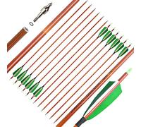 SHARROW 32" Flèche de Carbone Spine 500 Flèche Carbone Flèche Arc Flèches de Chasse avec 4" Plumes Naturelles Flèche pour Cible Tir à l'arc Arc Classique Arc A Poulies Longbow