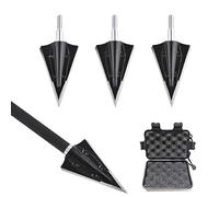SHARROW 6 pièces Pointe de Flèche de Chasse 125 Grains Broadheads Tête de Flèche de Tir à l'arc 2 Lames Fixes Chasse Points pour Flèches de Carbone Flèches d'arbalète (Noir+Box)