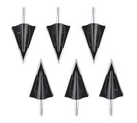 SHARROW 6 pièces Pointe de Flèche de Chasse 125 Grains Broadheads Tête de Flèche de Tir à l'arc 2 Lames Fixes Chasse Points pour Flèches de Carbone Flèches d'arbalète (Noir)