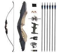 SHARROW 60 Pouces Set de Arc Classique Takedown 25/30/35/40Lbs Set Arc et Fleche Adulte Arc de Tir à l'arc Fleches Arc Recurve Bow Arc Recourbé Set Arc de Chasse Main Droite (35Lbs, Set zèbre Gris)